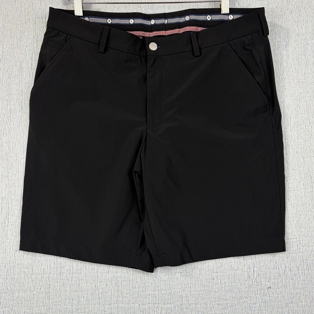 Ballin Drummond Flat Front Shorts Sz 36 Black Golf Summer‎ Performance Stretch